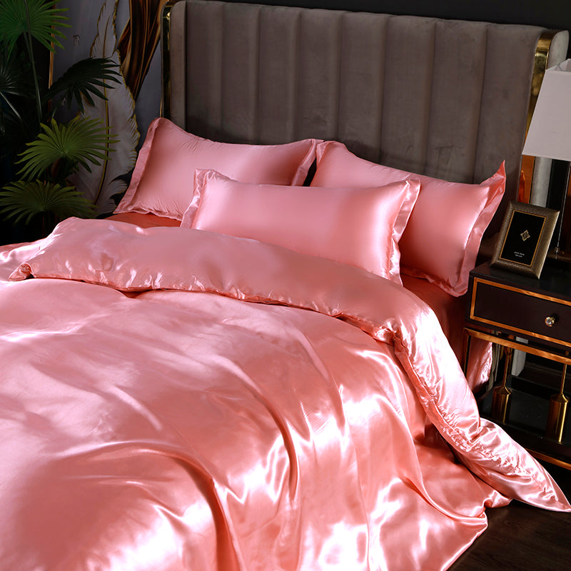 Ensemble en soie 4 pièces 22 Momme | Tons rosés
