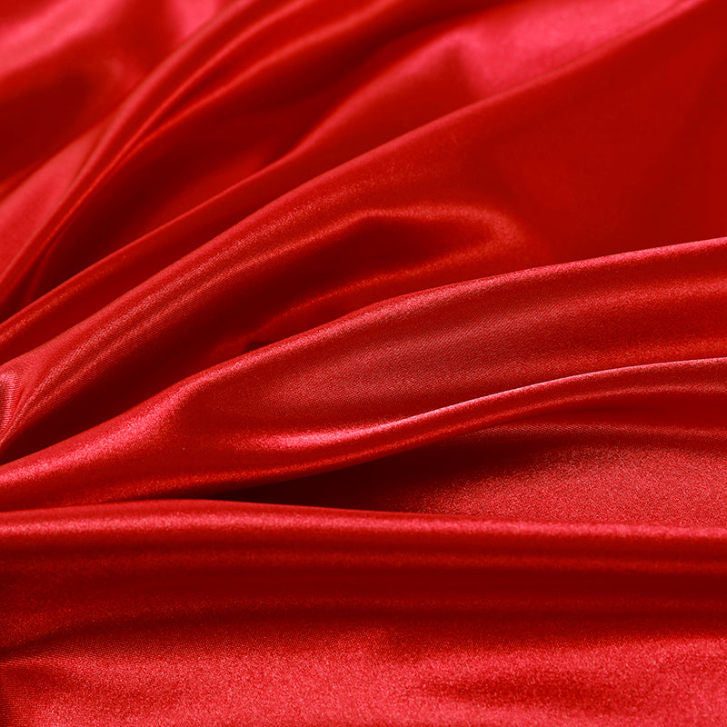 Ensemble en soie 4 pièces 22 Momme | Tons rouges