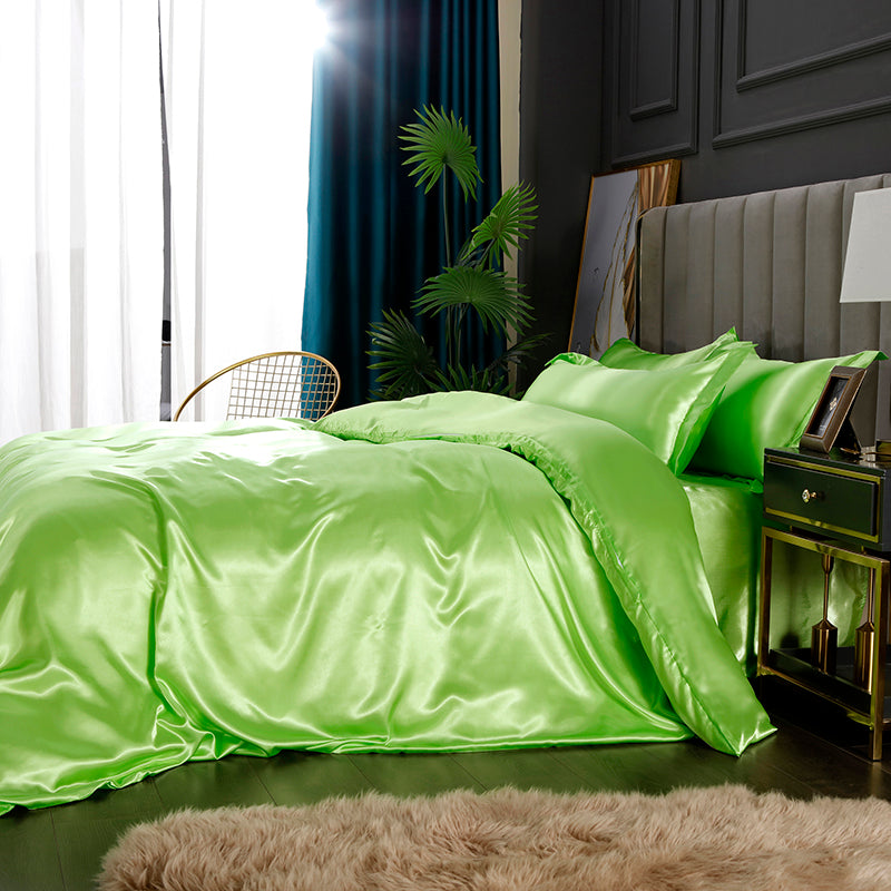 Ensemble en soie 4 pièces 22 Momme | Tons verts