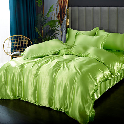 Ensemble en soie 4 pièces 22 Momme | Tons verts